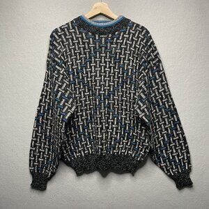 MCGREGOR Mens L Geo Print Vintage Pullover Grandpa Sweater